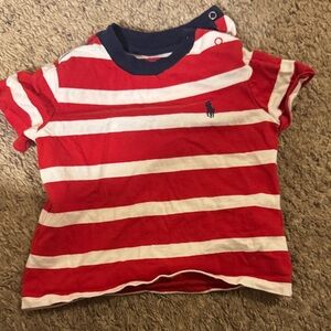 Polo by Ralph Lauren Red and White Striped Tee